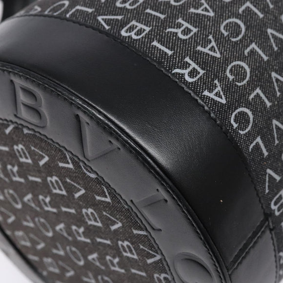 BVLGARI Logo Mania B-ZERO1 Hand Bag Canvas Black Silver Auth 138860