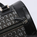 BVLGARI Logo Mania B-ZERO1 Hand Bag Canvas Black Silver Auth 138860-14