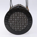 BVLGARI Logo Mania B-ZERO1 Hand Bag Canvas Black Silver Auth 138860-4