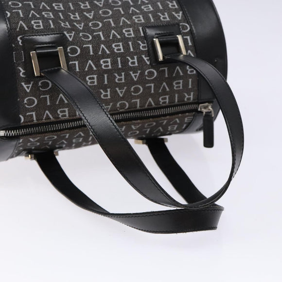 BVLGARI Logo Mania B-ZERO1 Hand Bag Canvas Black Silver Auth 138860