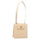 BVLGARI Shoulder Bag Leather Beige Gold Auth 138861-1
