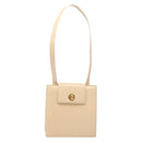 BVLGARI Shoulder Bag Leather Beige Gold Auth 138861-2