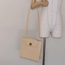 BVLGARI Shoulder Bag Leather Beige Gold Auth 138861-21