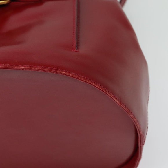 Salvatore Ferragamo Vala Backpack Leather Red Gold Auth 138862