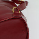 Salvatore Ferragamo Vala Backpack Leather Red Gold Auth 138862-13