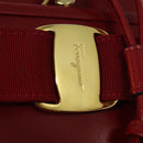 Salvatore Ferragamo Vala Backpack Leather Red Gold Auth 138862-14