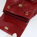 Salvatore Ferragamo Vala Backpack Leather Red Gold Auth 138862-15