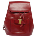 Salvatore Ferragamo Vala Backpack Leather Red Gold Auth 138862-2