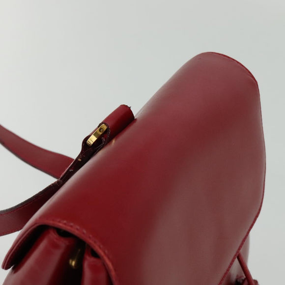 Salvatore Ferragamo Vala Backpack Leather Red Gold Auth 138862