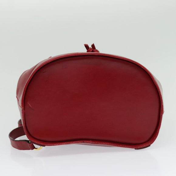 Salvatore Ferragamo Vala Backpack Leather Red Gold Auth 138862