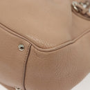 Salvatore Ferragamo Gancini Hand Bag Leather Pink Silver Auth 138865-11