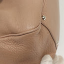 Salvatore Ferragamo Gancini Hand Bag Leather Pink Silver Auth 138865-12