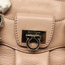Salvatore Ferragamo Gancini Hand Bag Leather Pink Silver Auth 138865-15