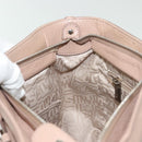 Salvatore Ferragamo Gancini Hand Bag Leather Pink Silver Auth 138865-19