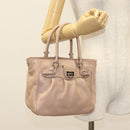 Salvatore Ferragamo Gancini Hand Bag Leather Pink Silver Auth 138865-22