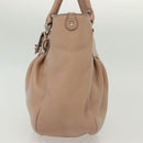 Salvatore Ferragamo Gancini Hand Bag Leather Pink Silver Auth 138865-4