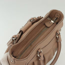 Salvatore Ferragamo Gancini Hand Bag Leather Pink Silver Auth 138865-6