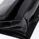 Salvatore Ferragamo Chain Gancini Shoulder Bag Enamel Black Silver Auth 138867-11