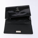 Salvatore Ferragamo Chain Gancini Shoulder Bag Enamel Black Silver Auth 138867-15