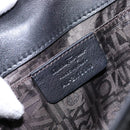 Salvatore Ferragamo Chain Gancini Shoulder Bag Enamel Black Silver Auth 138867-16