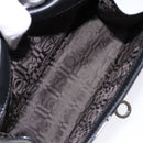 Salvatore Ferragamo Chain Gancini Shoulder Bag Enamel Black Silver Auth 138867-17