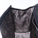 Salvatore Ferragamo Chain Gancini Shoulder Bag Enamel Black Silver Auth 138867-19