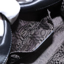 Salvatore Ferragamo Chain Gancini Shoulder Bag Enamel Black Silver Auth 138867-20