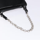Salvatore Ferragamo Chain Gancini Shoulder Bag Enamel Black Silver Auth 138867-7