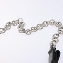 Salvatore Ferragamo Chain Gancini Shoulder Bag Enamel Black Silver Auth 138867-8