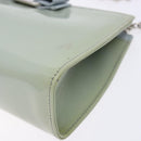 Salvatore Ferragamo Chain Vala Shoulder Bag Enamel Light Blue Silver Auth 138868-9