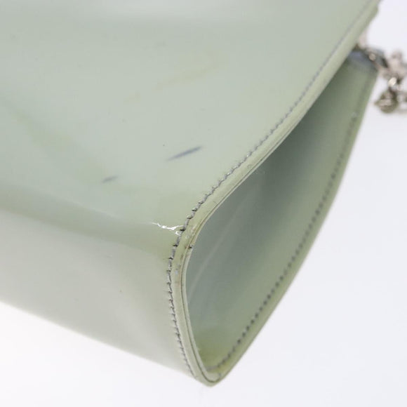 Salvatore Ferragamo Chain Vala Shoulder Bag Enamel Light Blue Silver Auth 138868