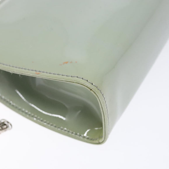 Salvatore Ferragamo Chain Vala Shoulder Bag Enamel Light Blue Silver Auth 138868