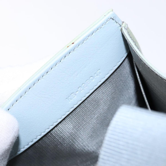 Salvatore Ferragamo Chain Vala Shoulder Bag Enamel Light Blue Silver Auth 138868