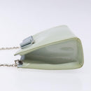 Salvatore Ferragamo Chain Vala Shoulder Bag Enamel Light Blue Silver Auth 138868-4