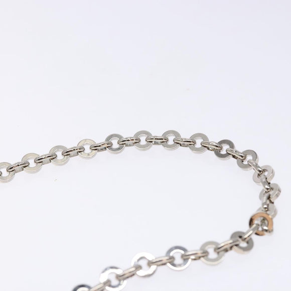 Salvatore Ferragamo Chain Vala Shoulder Bag Enamel Light Blue Silver Auth 138868