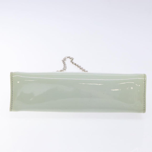 Salvatore Ferragamo Chain Vala Shoulder Bag Enamel Light Blue Silver Auth 138868