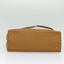 Salvatore Ferragamo Gancini Hand Bag Leather 2way Beige Gold Auth 138870-11