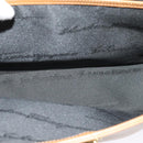 Salvatore Ferragamo Gancini Hand Bag Leather 2way Beige Gold Auth 138870-19