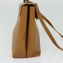Salvatore Ferragamo Gancini Hand Bag Leather 2way Beige Gold Auth 138870-5