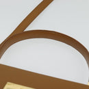 Salvatore Ferragamo Gancini Hand Bag Leather 2way Beige Gold Auth 138870-8