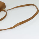 Salvatore Ferragamo Gancini Hand Bag Leather 2way Beige Gold Auth 138870-9