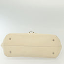 Salvatore Ferragamo Gancini Shoulder Bag Leather White Silver Auth 138871-6