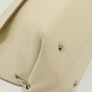 Salvatore Ferragamo Gancini Shoulder Bag Leather White Silver Auth 138871-15