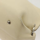 Salvatore Ferragamo Gancini Shoulder Bag Leather White Silver Auth 138871-17