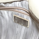 Salvatore Ferragamo Gancini Shoulder Bag Leather White Silver Auth 138871-19