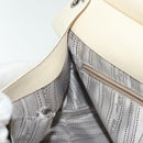 Salvatore Ferragamo Gancini Shoulder Bag Leather White Silver Auth 138871-20