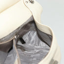 Salvatore Ferragamo Gancini Shoulder Bag Leather White Silver Auth 138871-21