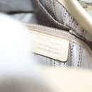 Salvatore Ferragamo Gancini Shoulder Bag Leather White Silver Auth 138871-12