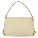 Salvatore Ferragamo Gancini Shoulder Bag Leather White Silver Auth 138871-2