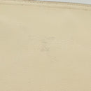 Salvatore Ferragamo Gancini Shoulder Bag Leather White Silver Auth 138871-3